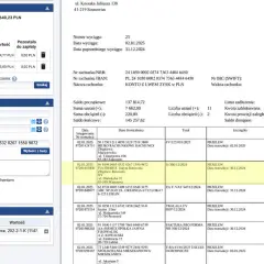 Wyciąg bankowy co to? Dokument zawiera szczegóły transakcji, powiązane faktury i dane kontrahentów.