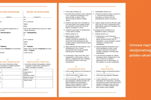 Umowa najmu okazjonalnego polsko-ukraińska, wzór dokumentu do wynajmu mieszkania.
