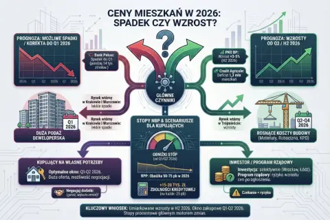 Prognozy cen mieszkań w Polsce na 2026: spadki lub wzrosty. Kluczowe czynniki i scenariusze dla kupujących.