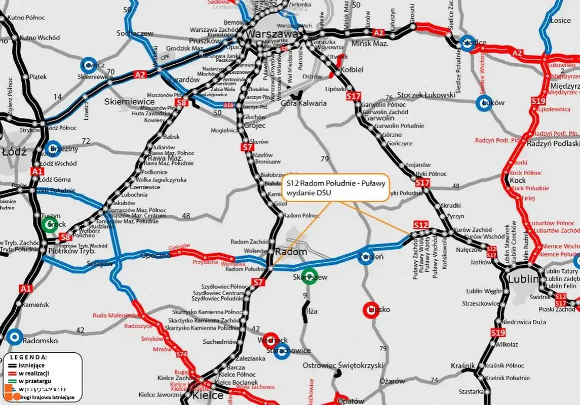 Mapa inwestycji Radom Południe