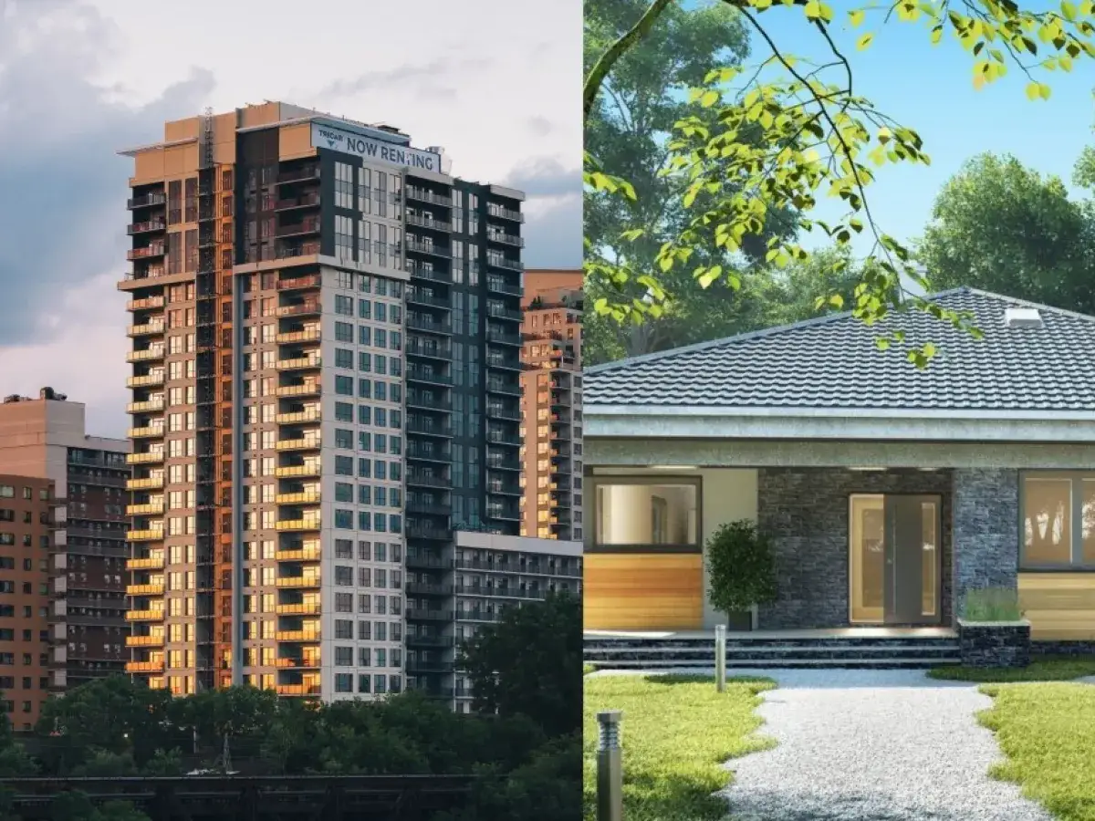 Mieszkanie na start w bloku czy budowa domu? Wybór między miejskim apartamentowcem a spokojnym azylem z ogrodem.