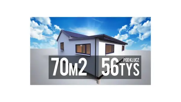 Marzysz o budowie domu samemu? Oto wizualizacja nowoczesnego domu 70m2 za 56 tys. zł pod klucz.